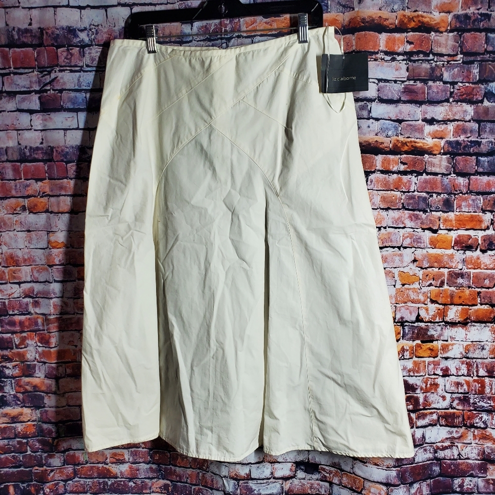 Liz Claiborne Cotton White Casual Skirt
